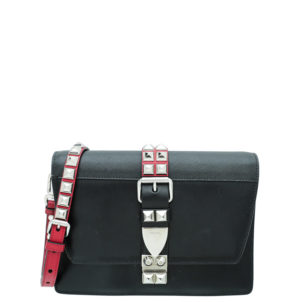 Prada Bicolor Studded Elektra Crossbody Bag