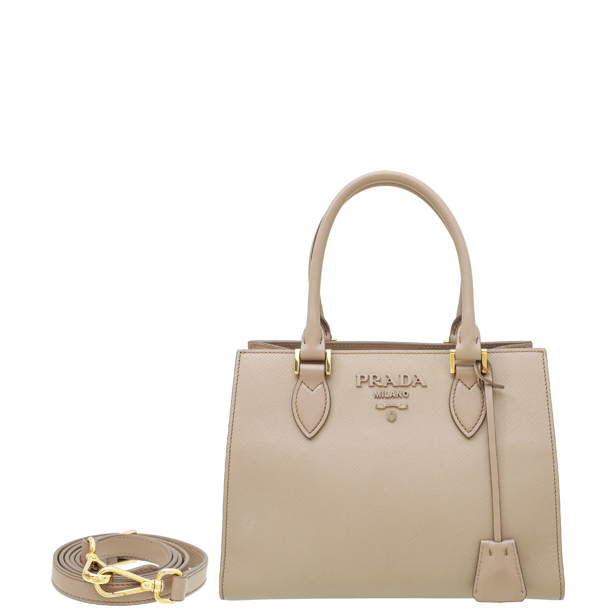 Prada Nude Monochrome Top Handle Tote Small Bag