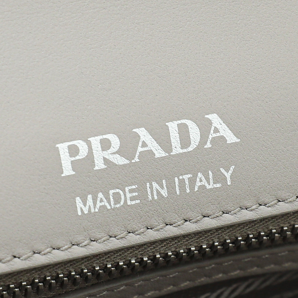 Prada Pomice Grey Impunture Diagramme Flap Bag