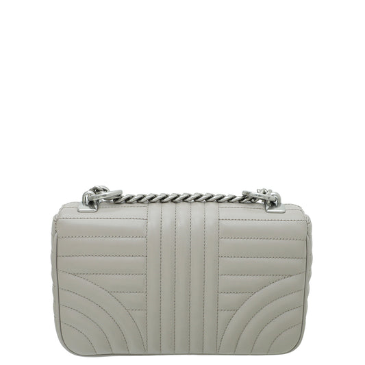 Prada Pomice Grey Impunture Diagramme Flap Bag