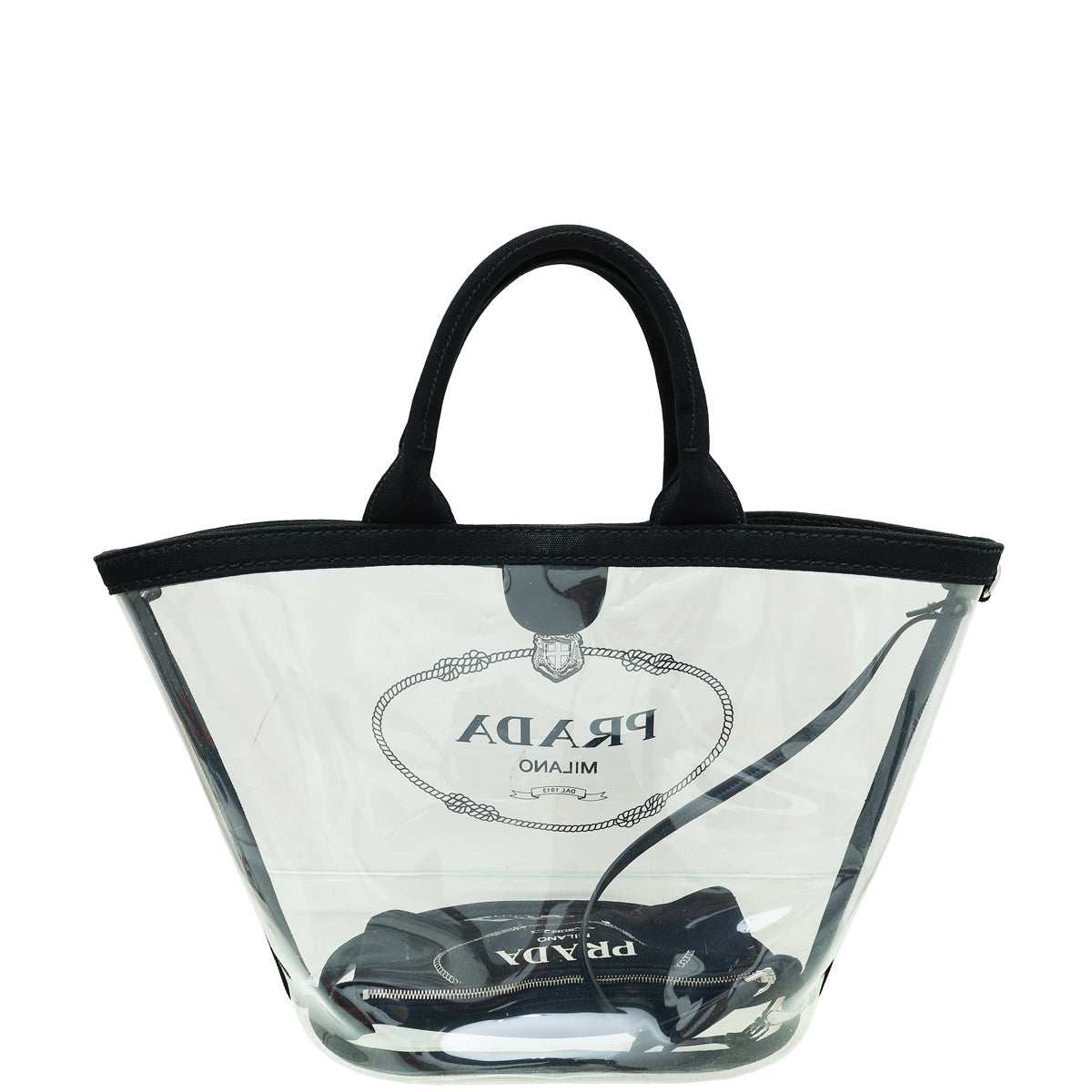 Prada Bicolor Vinyl Canapa Logo Tote Bag