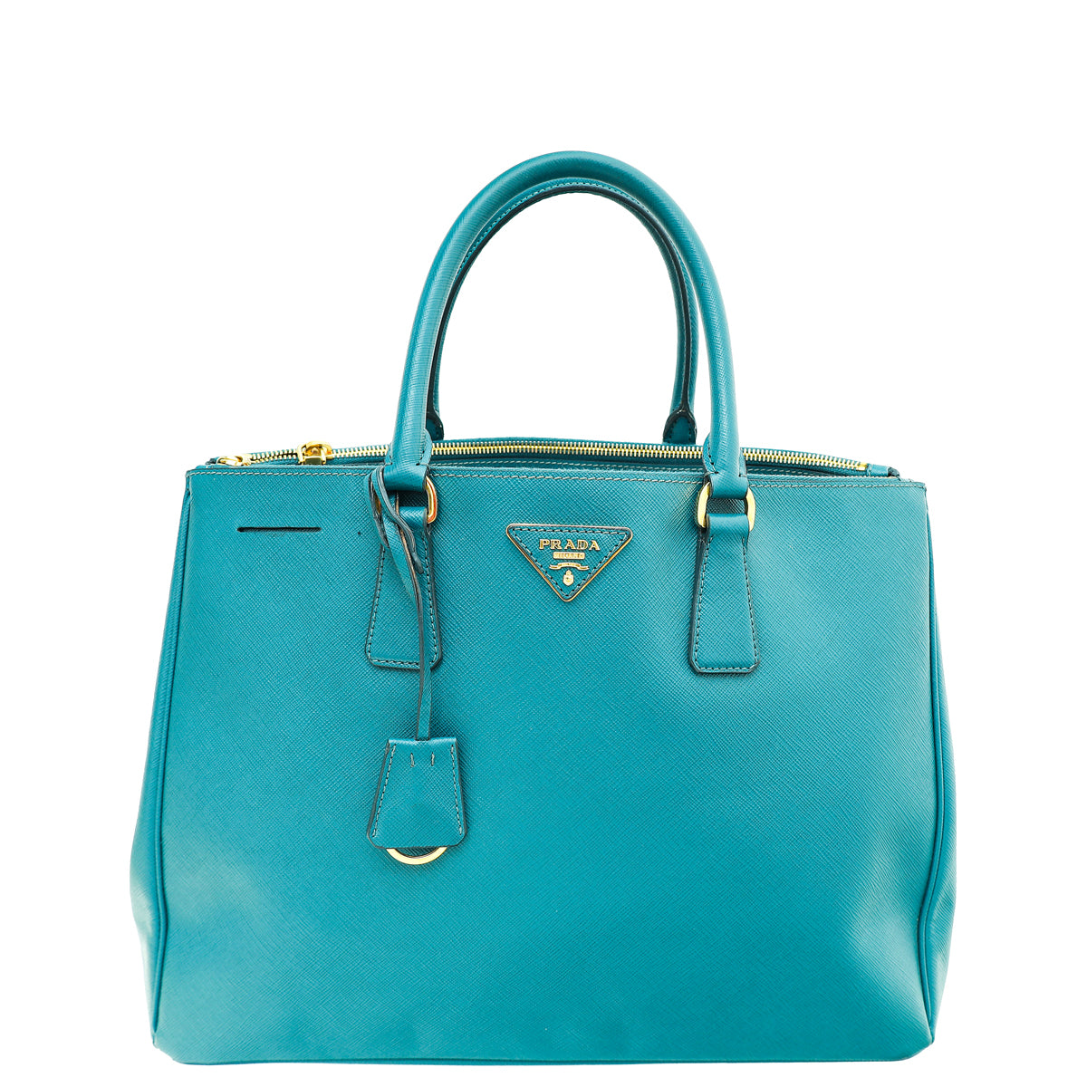 Prada Teal Lux Galleria Large Tote Bag