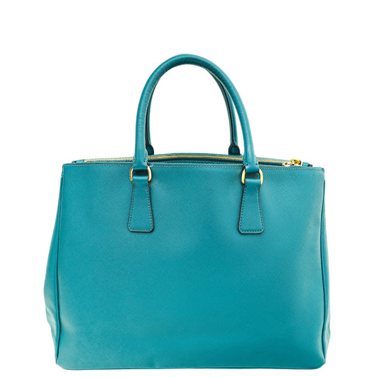 Prada Teal Lux Galleria Large Tote Bag