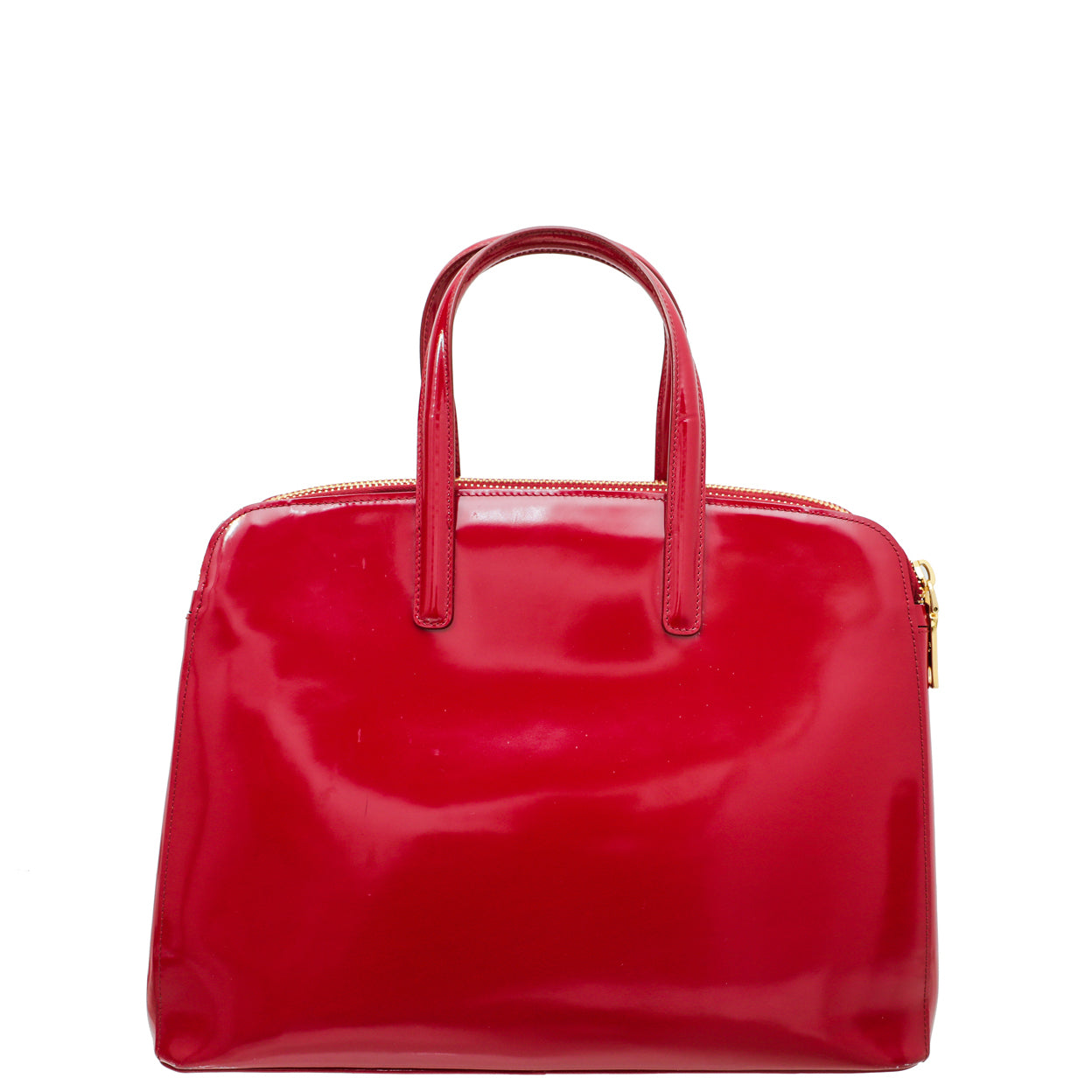 Prada Scarlet Red Spazzolato Double Zip Top Handle Bag