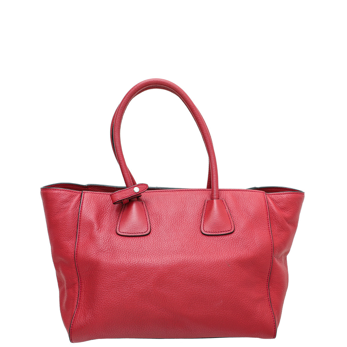 Prada Red Vitello Phenix Shopping Tote Bag