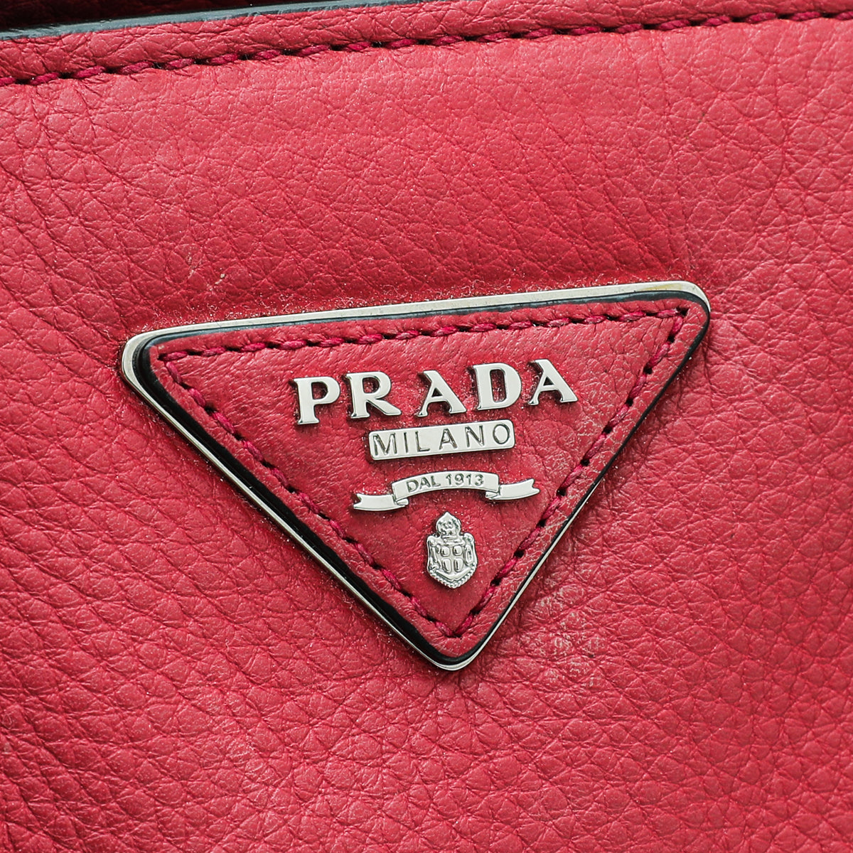 Prada Red Vitello Phenix Shopping Tote Bag