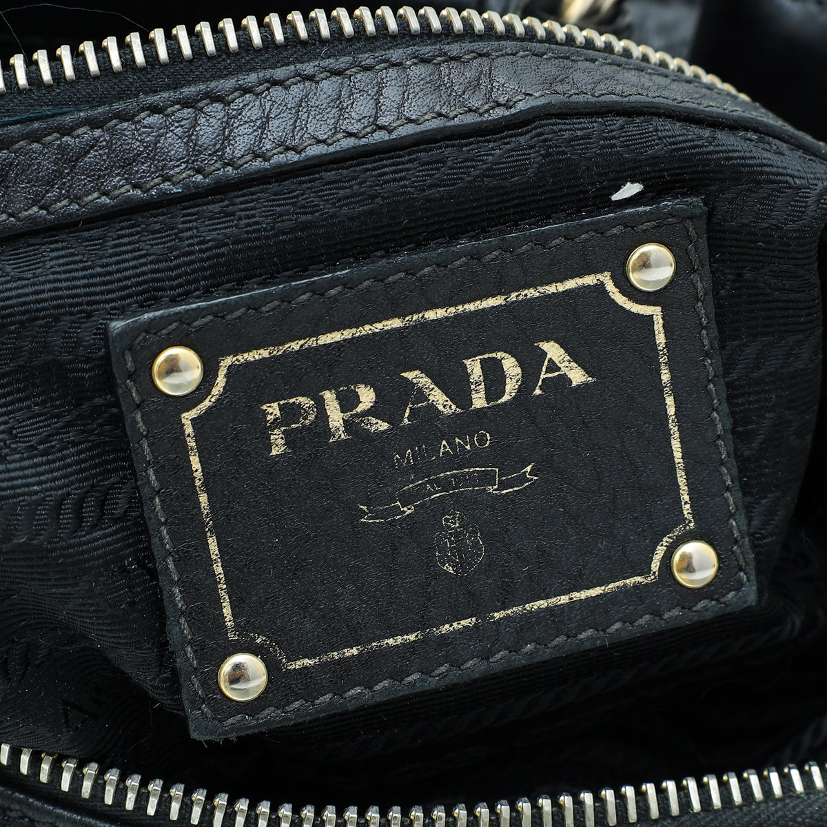 Prada Black Vitello Daino Hobo Bag