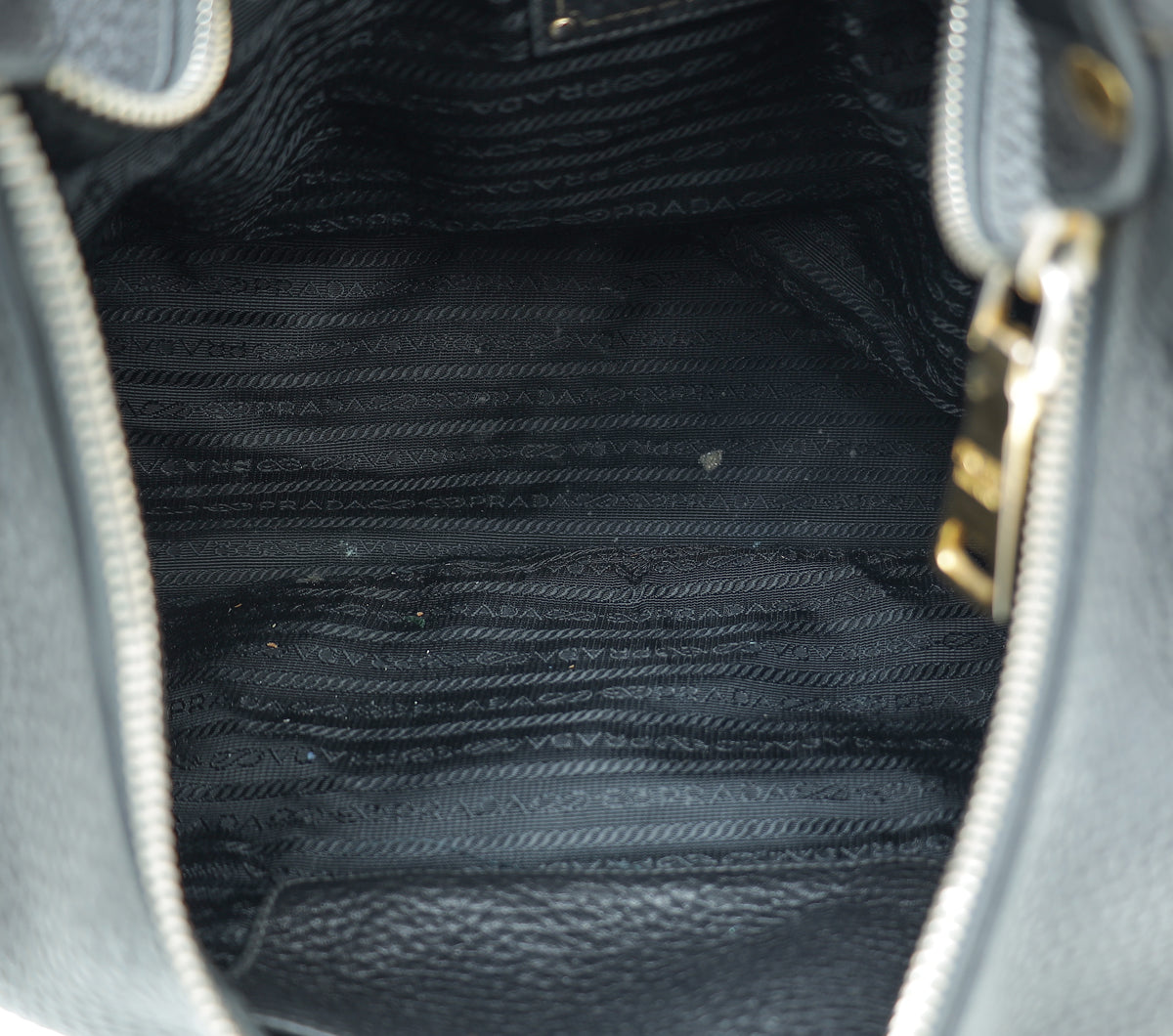 Prada Black Vitello Daino Hobo Bag