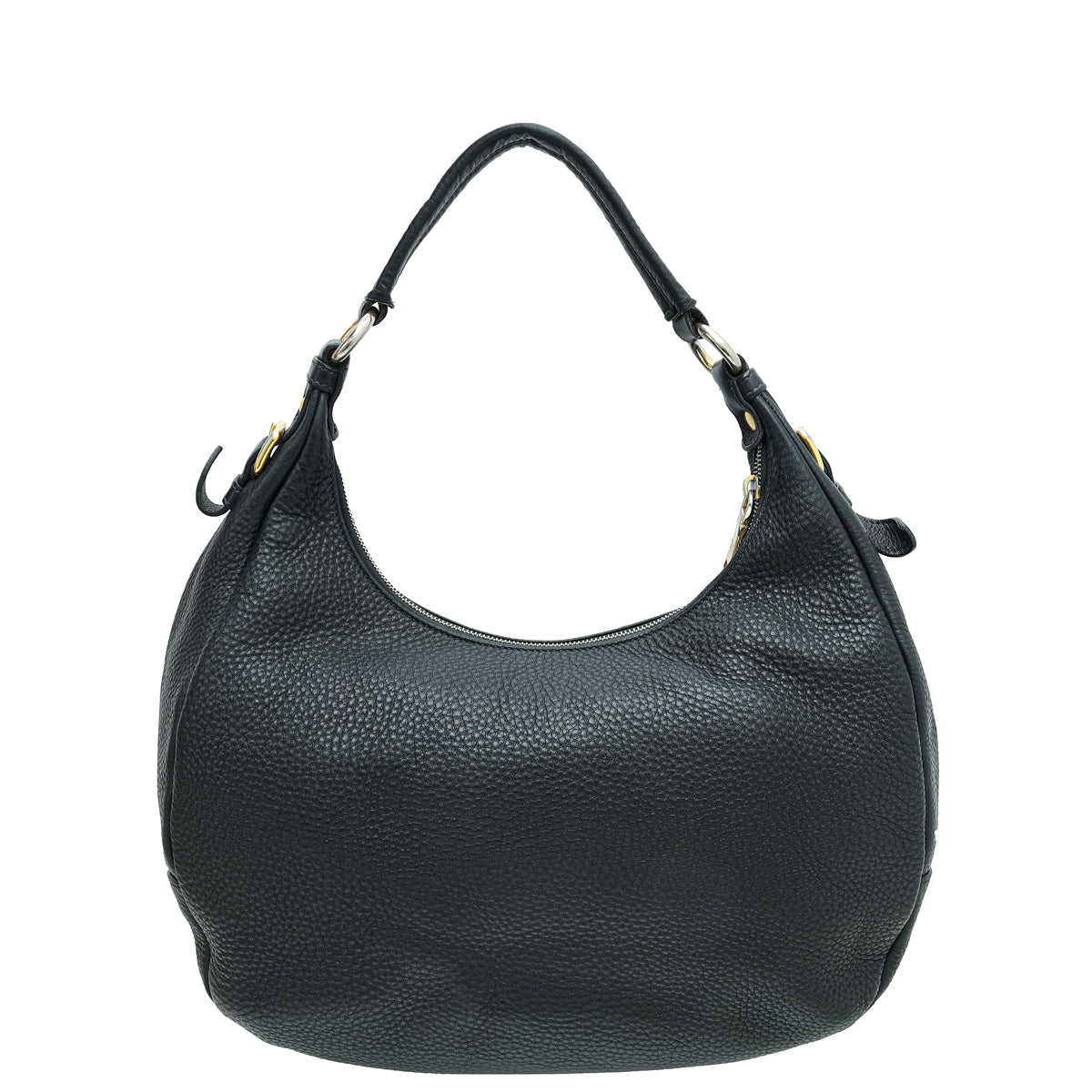 Prada Black Vitello Daino Hobo Bag