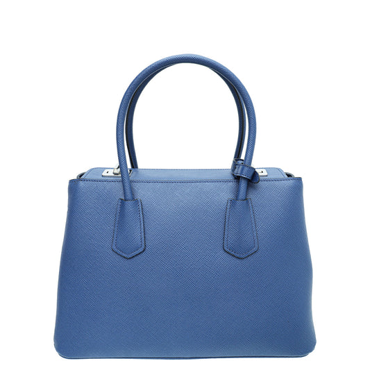 Prada Blue Cuir Twin Tote Bag