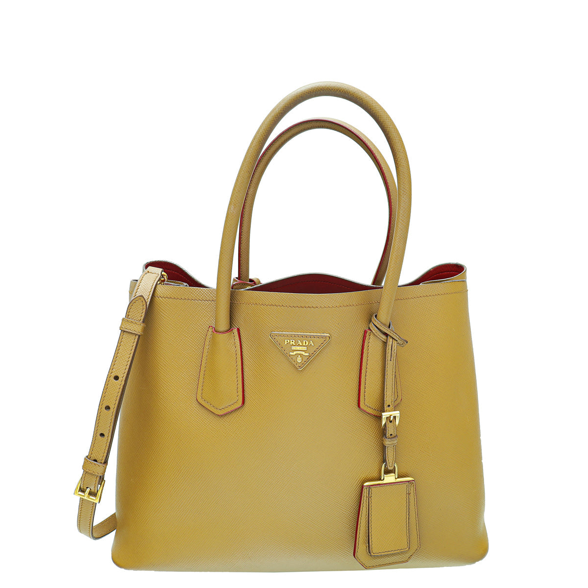 Prada Caramel Cuir Double Large Bag