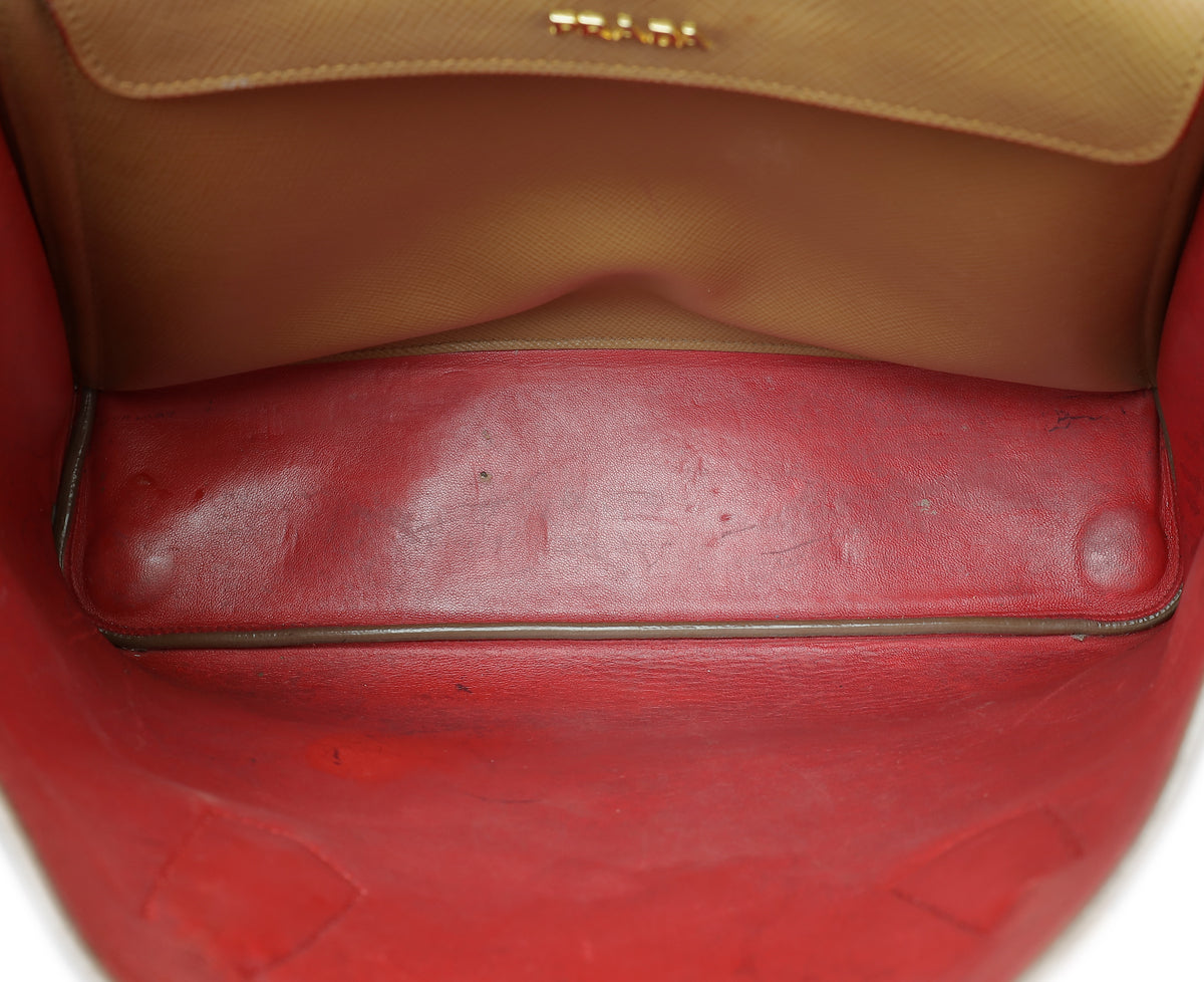 Prada Caramel Cuir Double Large Bag