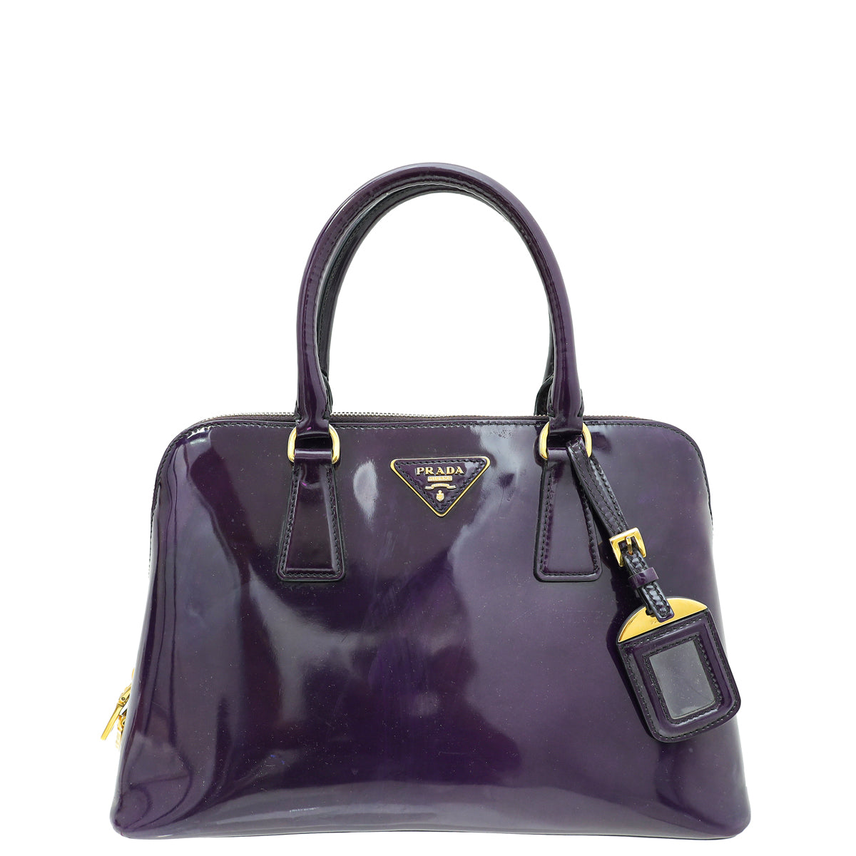 Prada Purple Vernice Promenade Bag