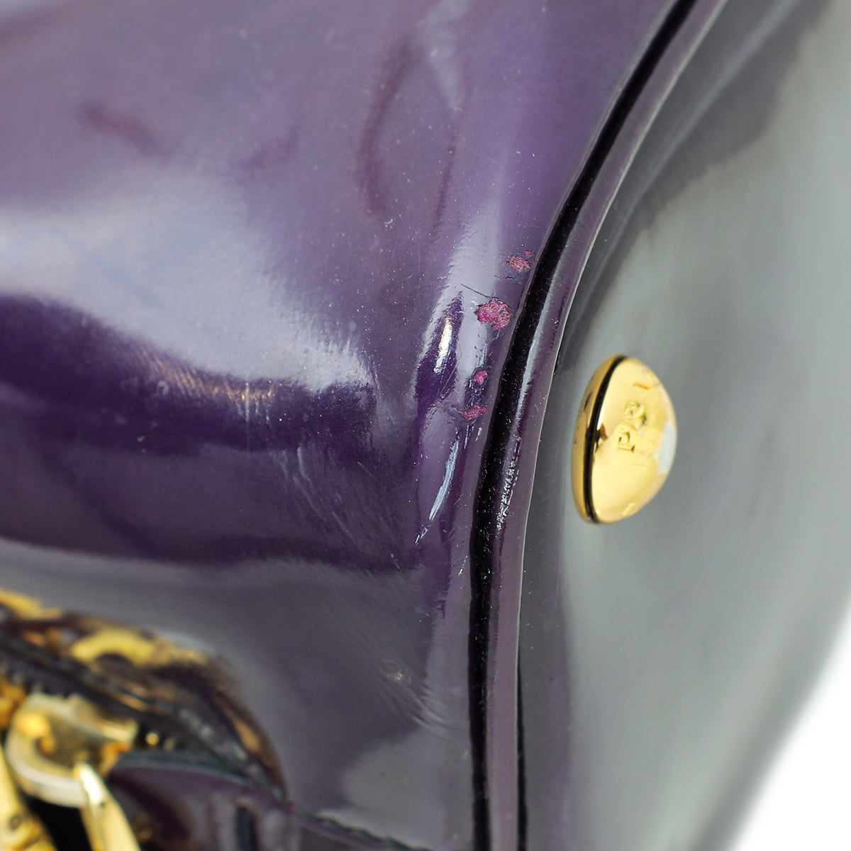 Prada Purple Vernice Promenade Bag