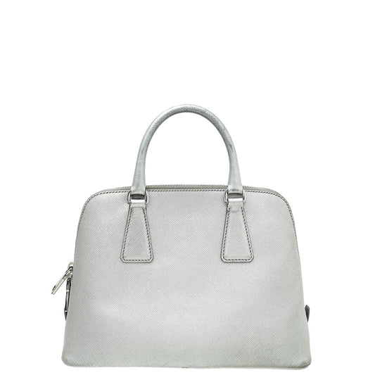 Prada Metallic Silver Lux Promenade Bag