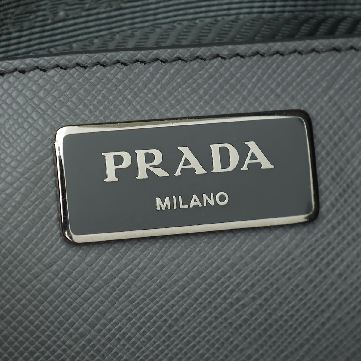 Prada Grey Galleria Large Bag W/ Front Pocket