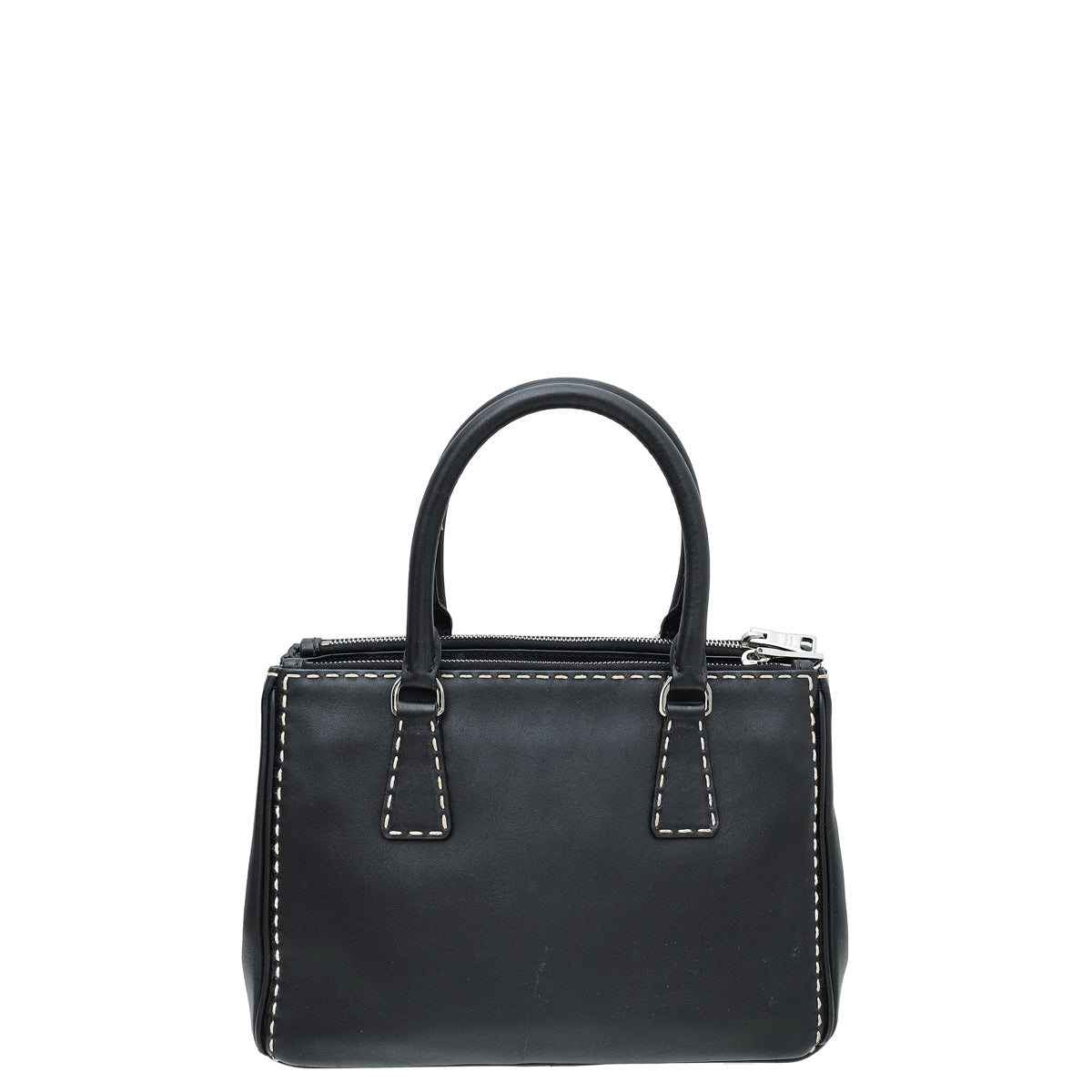 Prada Black City Galleria Stitched Tote Medium Bag