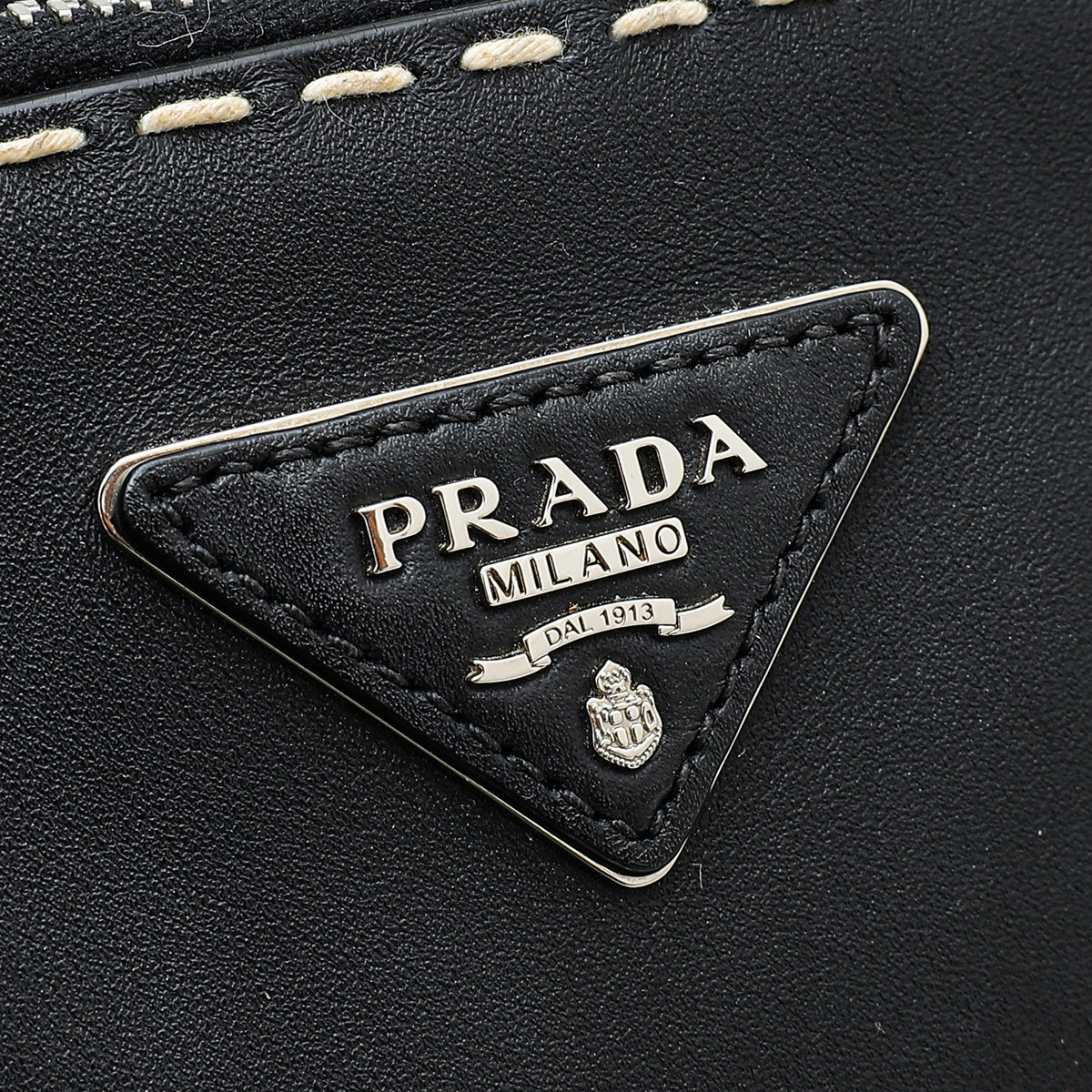 Prada Black City Galleria Stitched Tote Medium Bag