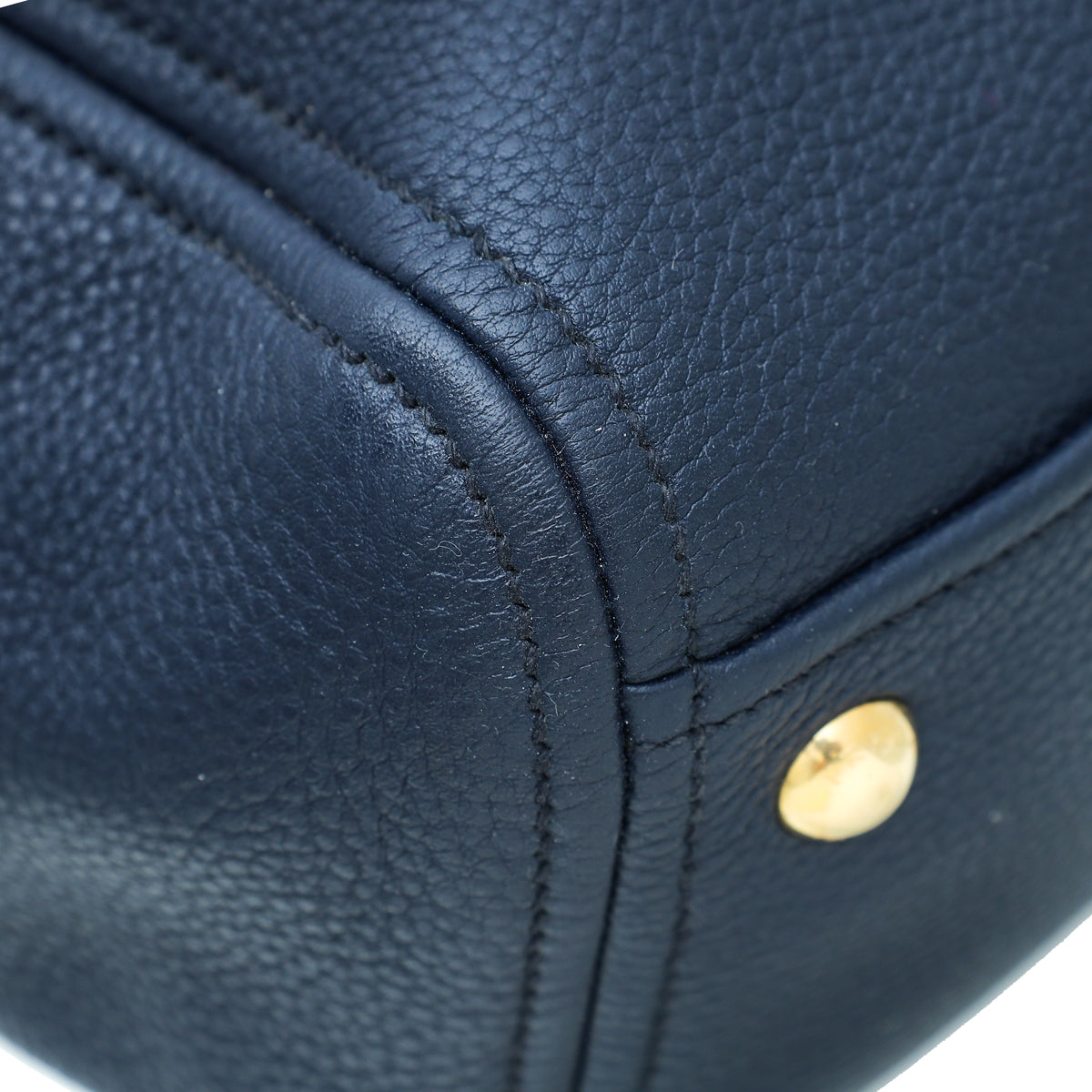 Prada Blue Vitello Daino Double Zipped Convertible Tote Bag