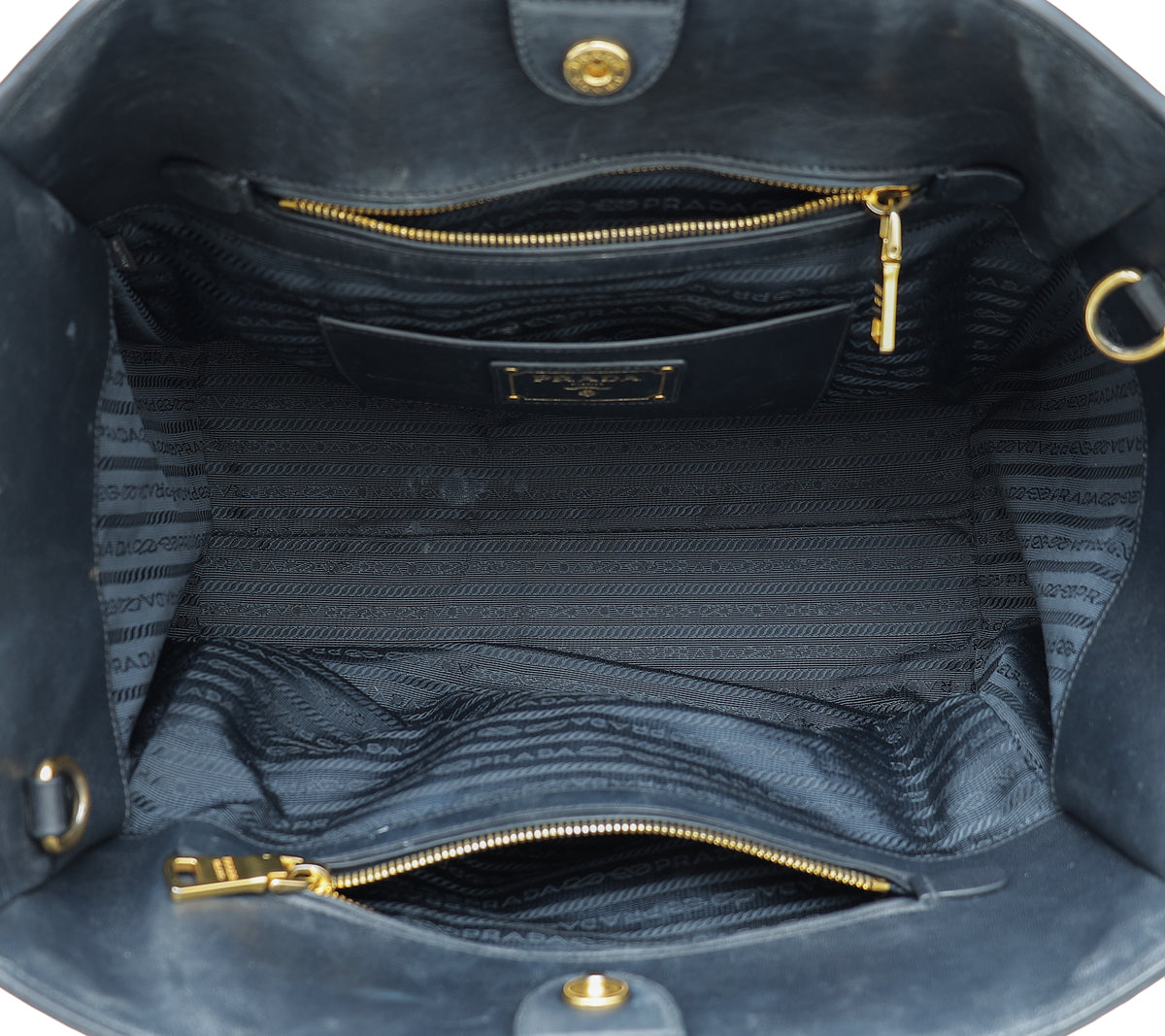 Prada Denim Vitello Phenix Shopping Tote Bag