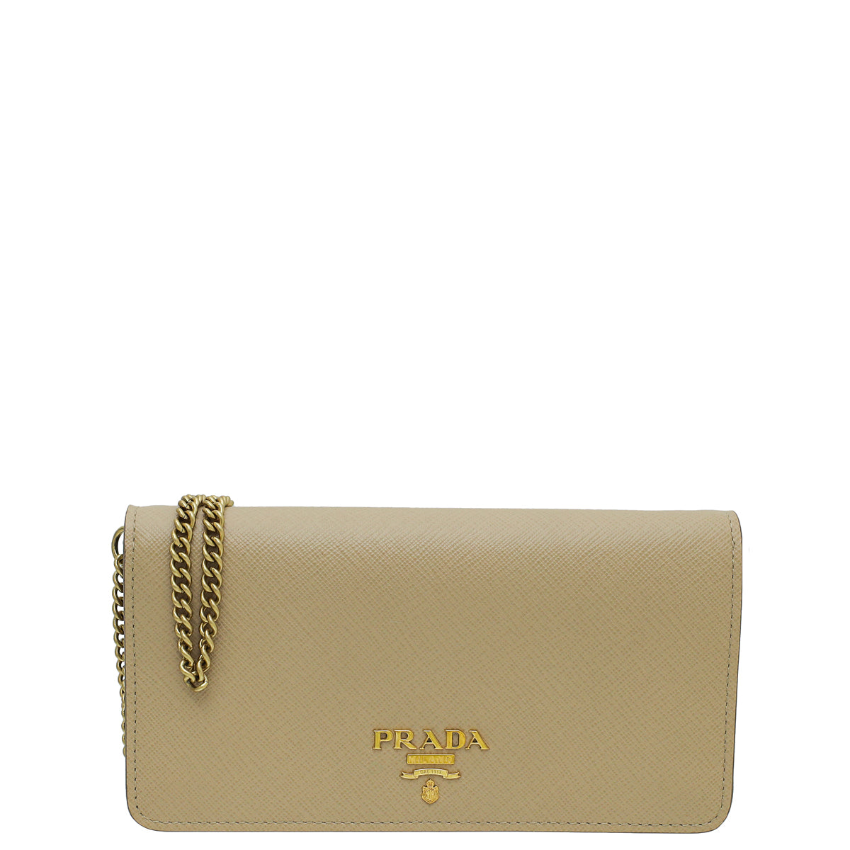 Prada Beige Lux Wallet On Chain