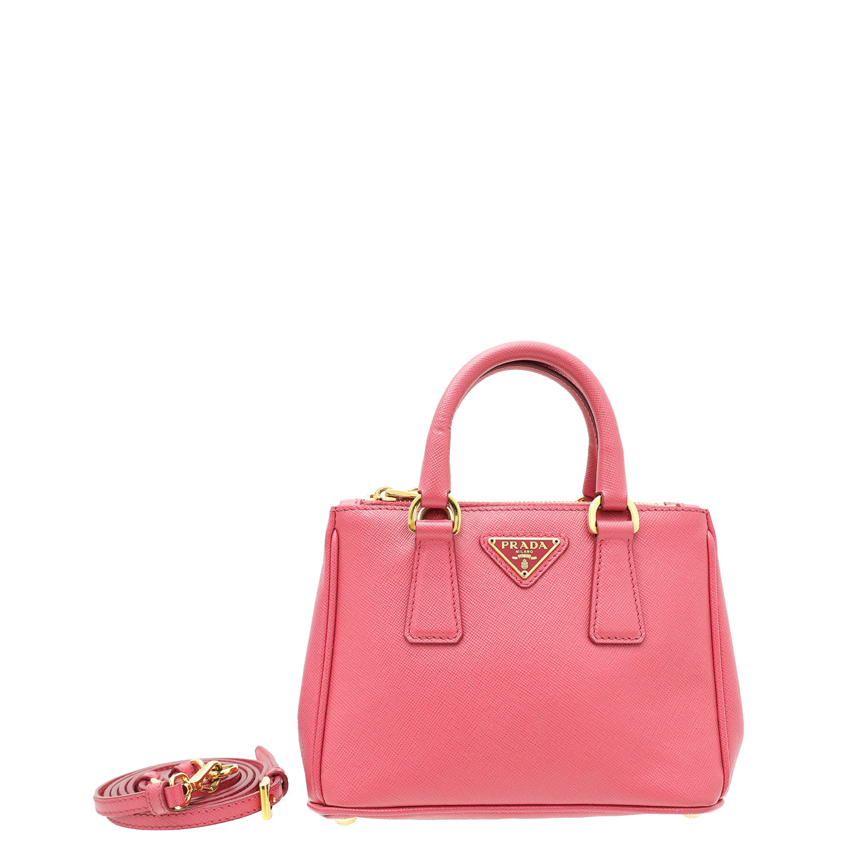 Prada Pink Lux Galleria Nano Crossbody Bag