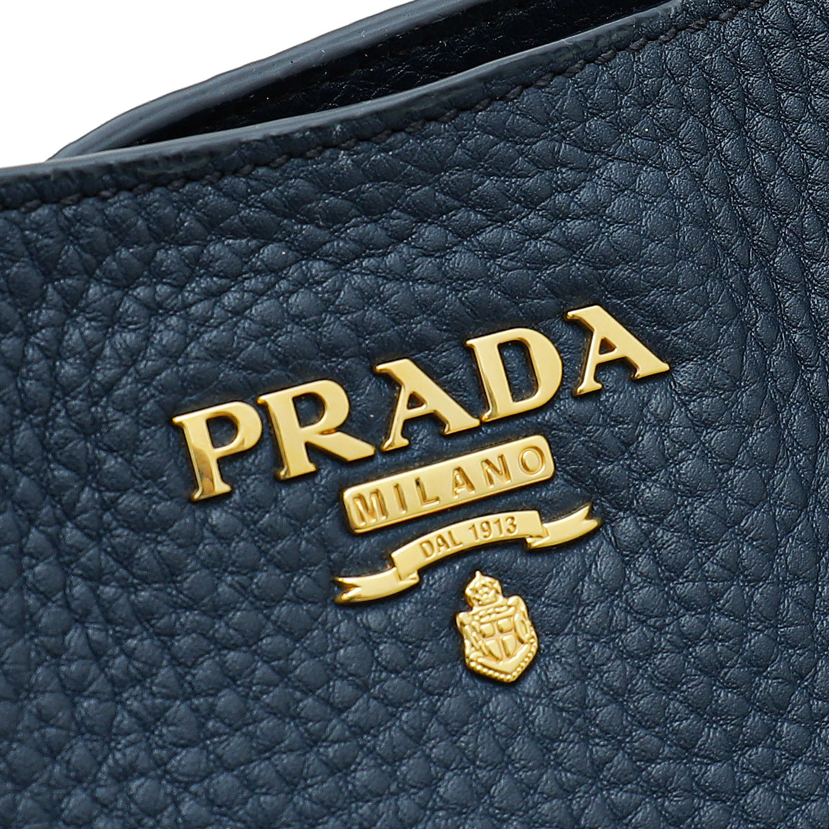 Prada Navy Blue Vitello Daino Tote Bag