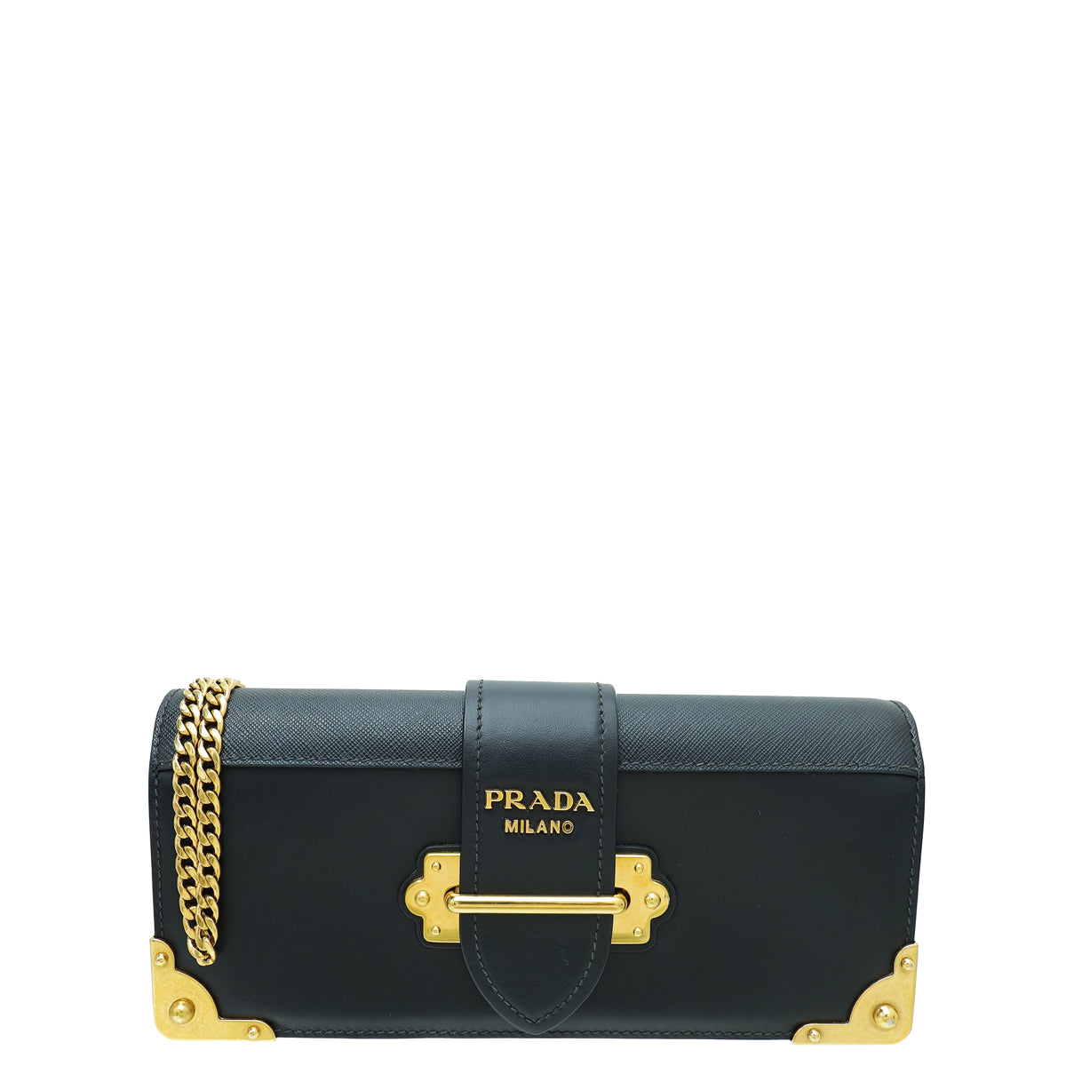 Prada Black Cahier Clutch Bag