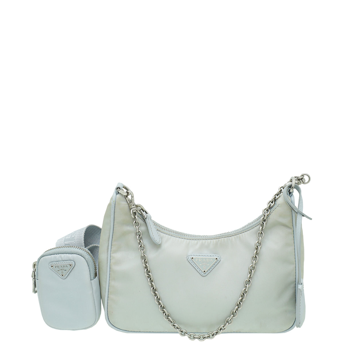 Prada Light Grey Re-Nylon Re-Edition 2005 Bag