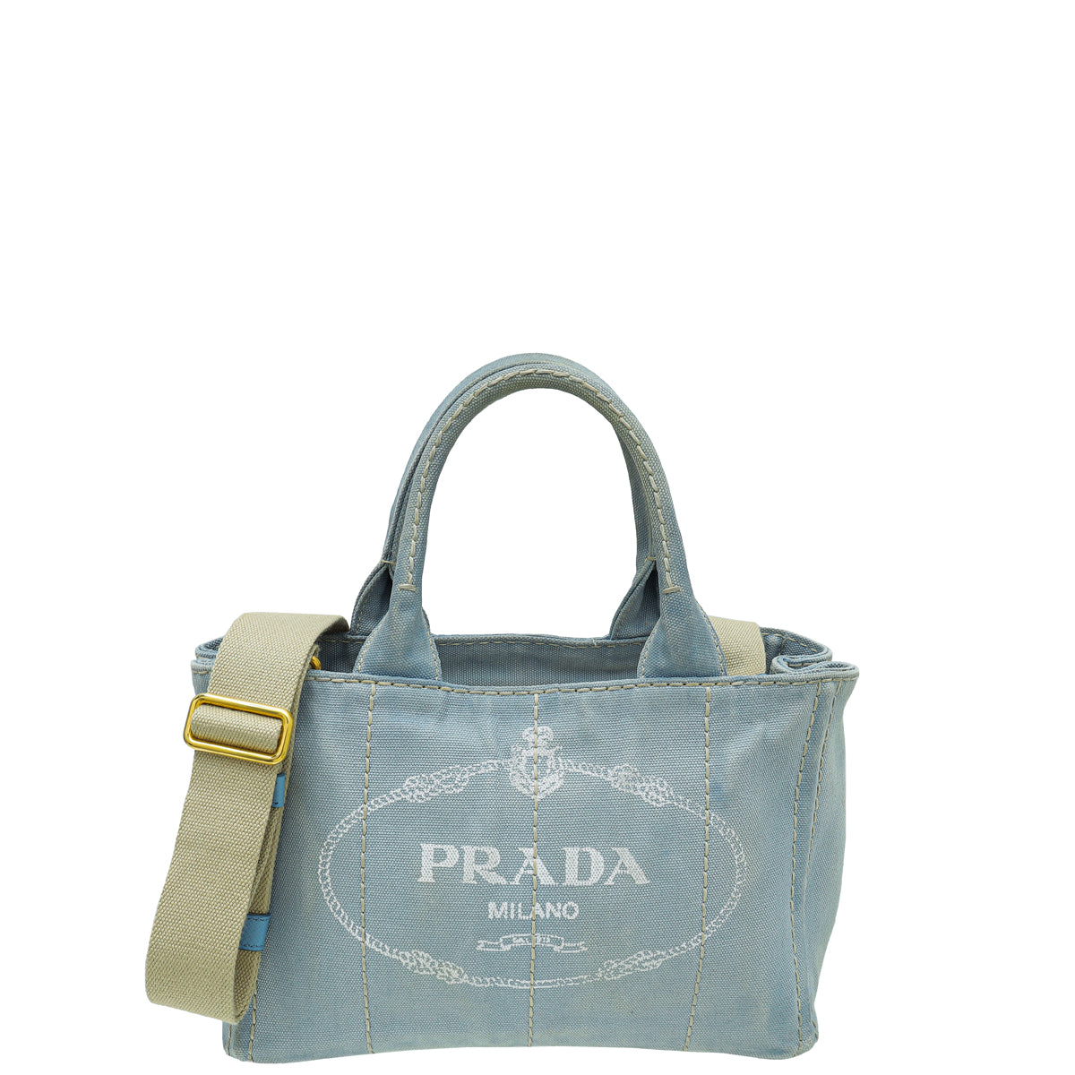 Prada Astrale Logo Canapa Small Tote Bag