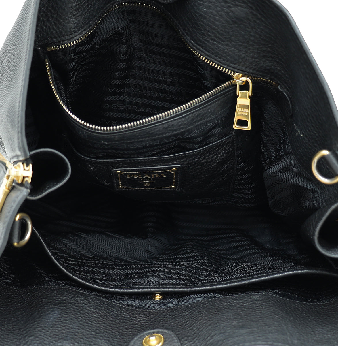 Prada Black Vitello Daino Tote Large Bag