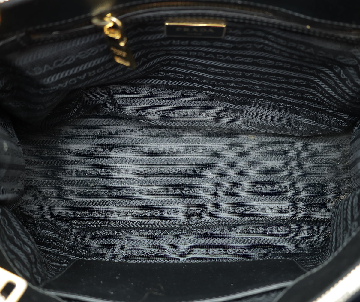 Prada Black Lux Galleria Medium Tote Bag