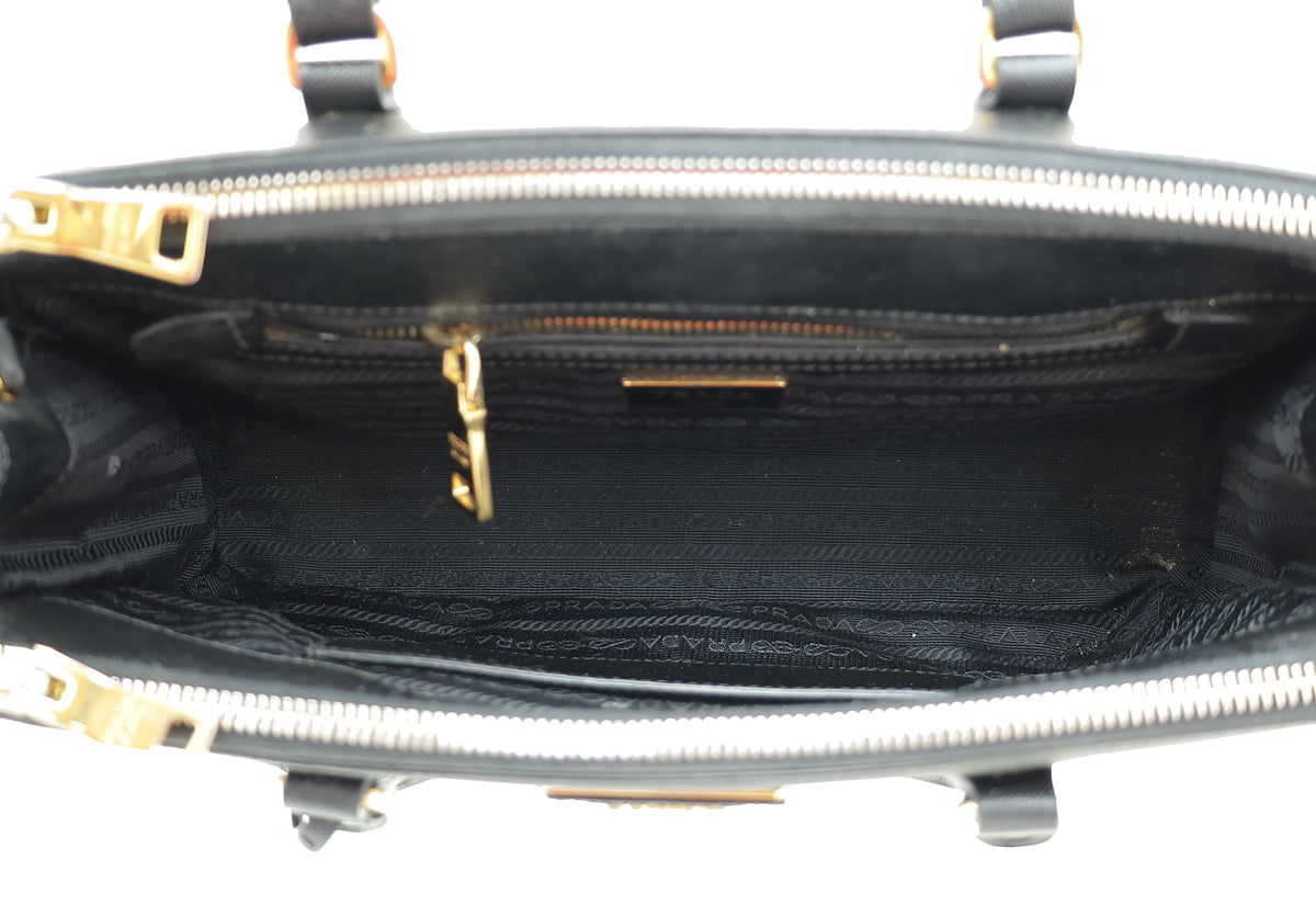 Prada Black Lux Galleria Medium Tote Bag