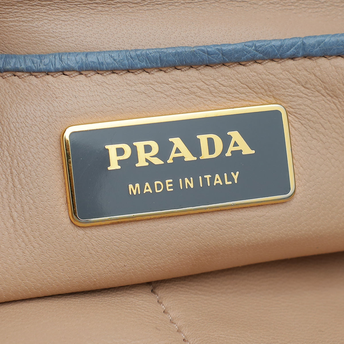 Prada Blue Ostrich Galleria Tote Large Bag