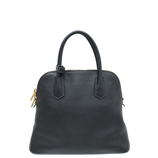 Prada Black Cuir Dome Satchel Bag