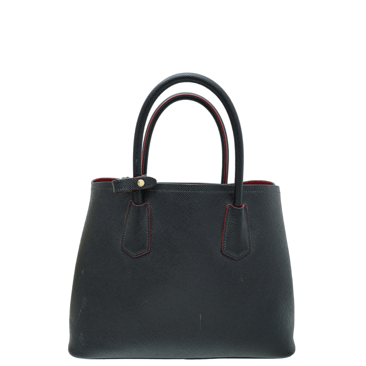 Prada Black Cuir Medium Double Tote Bag