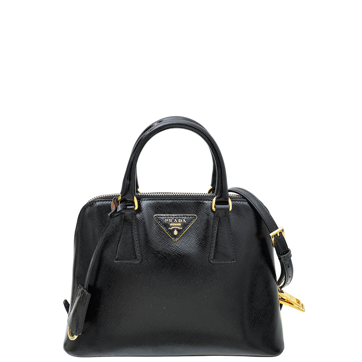 Prada Black Vernice Promenade Small Bag