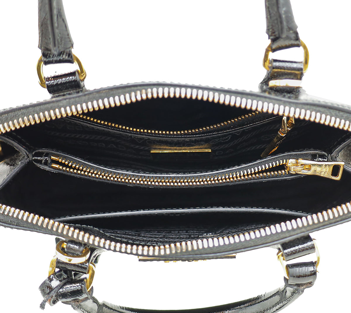 Prada Black Vernice Promenade Small Bag