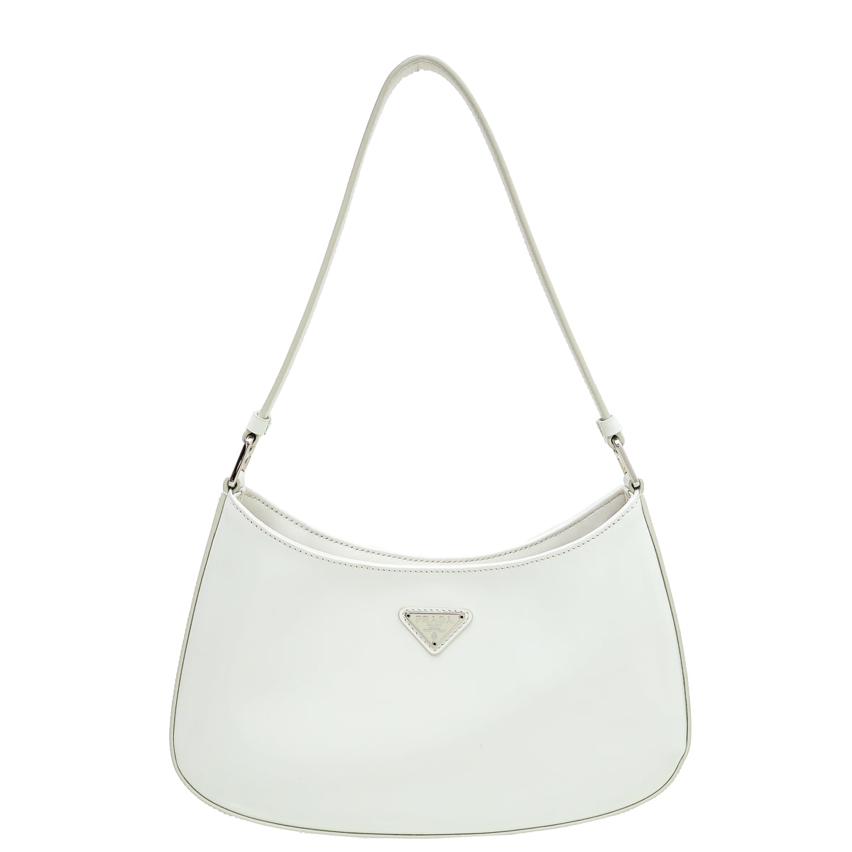 Prada White Spazzolato Cleo Bag