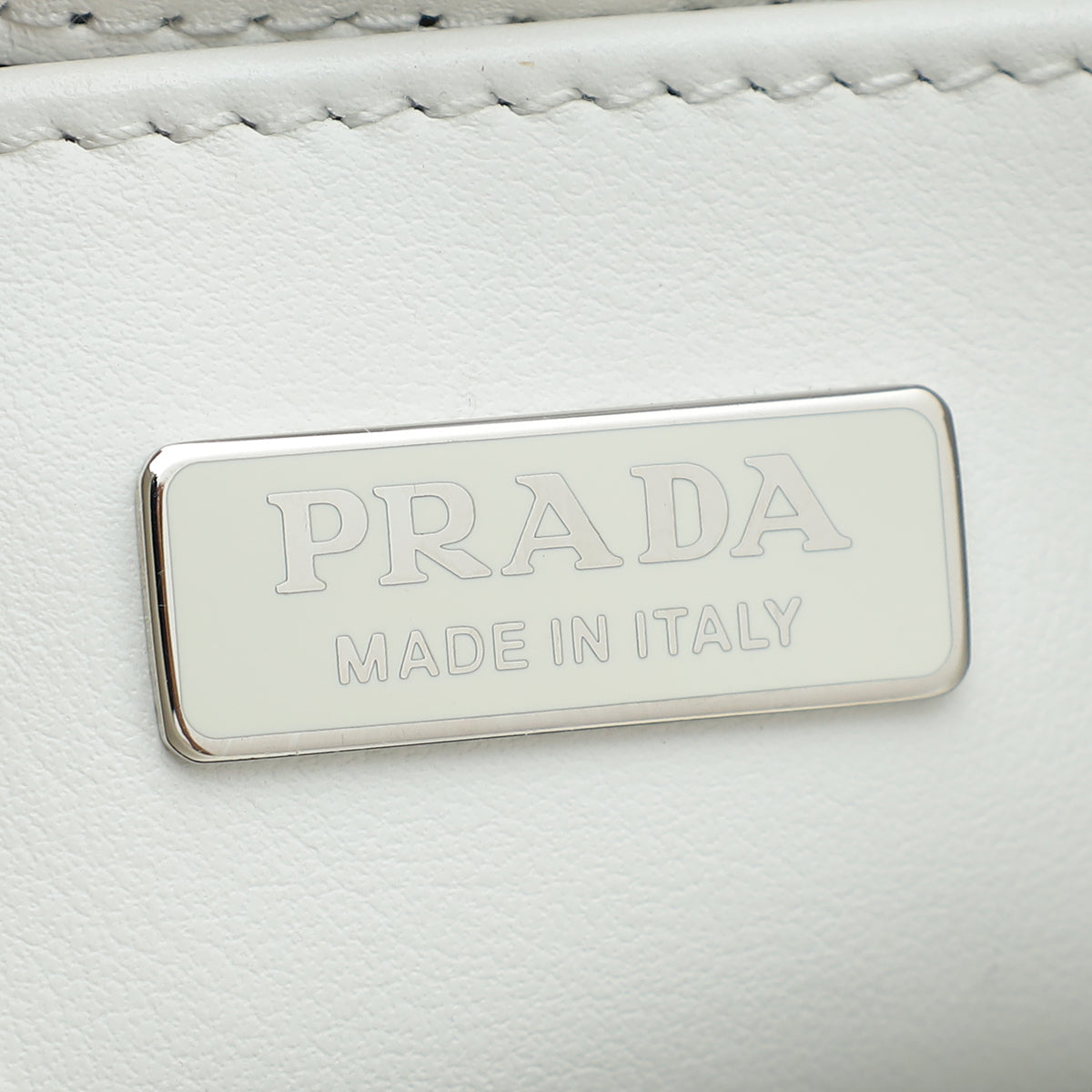 Prada White Spazzolato Cleo Bag