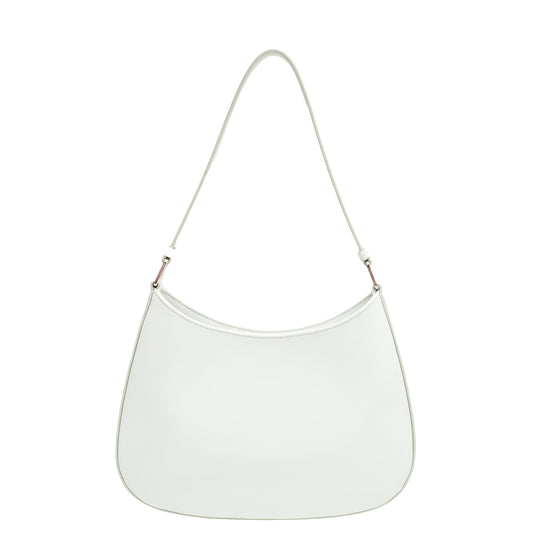 Prada White Spazzolato Cleo Bag