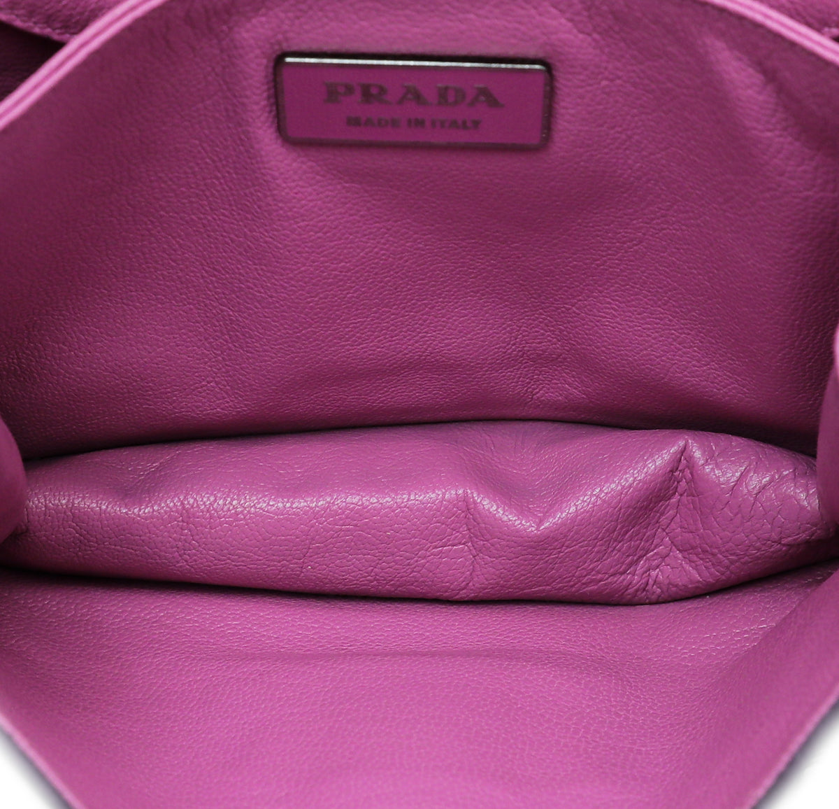 Prada Purple Camoscio Metal Flap Chain Bag