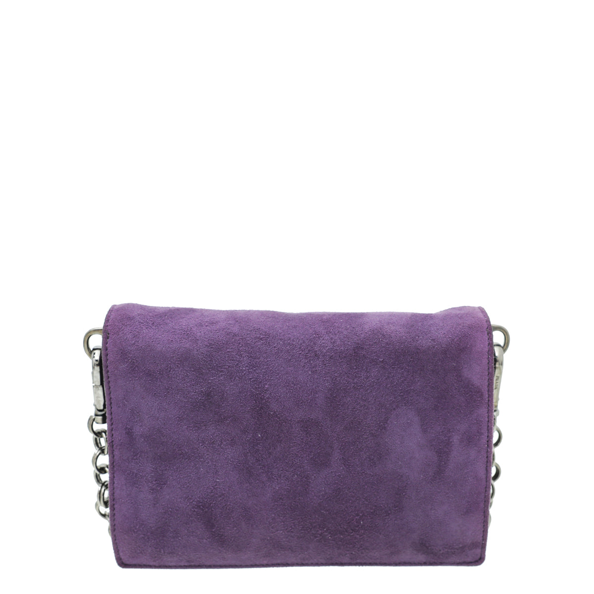 Prada Purple Camoscio Metal Flap Chain Bag