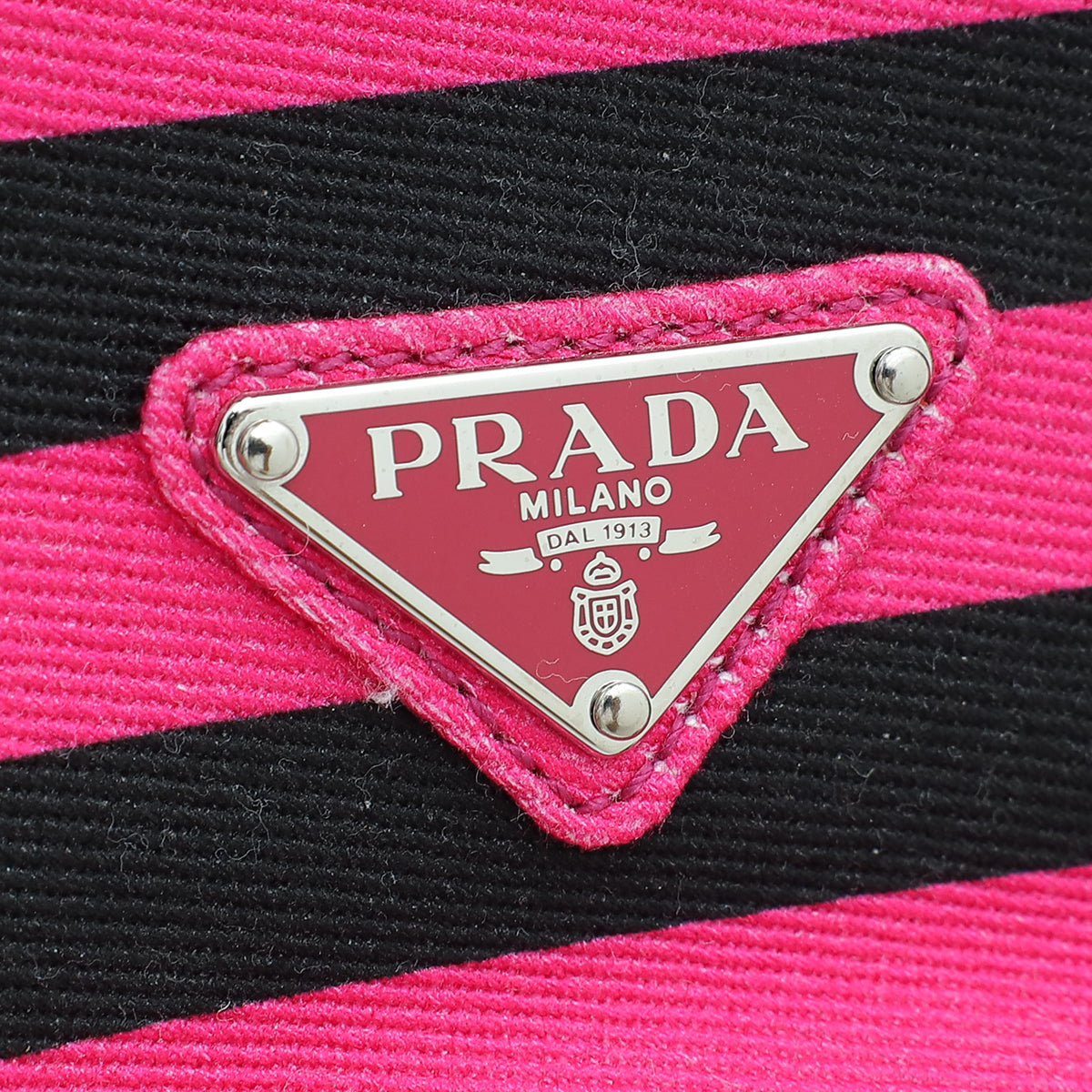 Prada Multicolor Logo Stripe Tote Bag