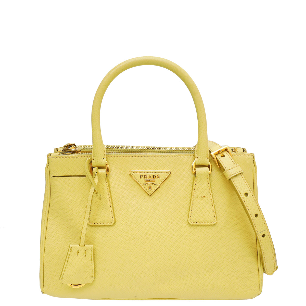 Prada Yellow Lux Galleria Tote Medium Bag