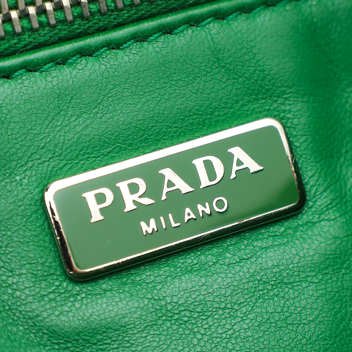 Prada Green Turn Lock Studded Embellished Flap Bag