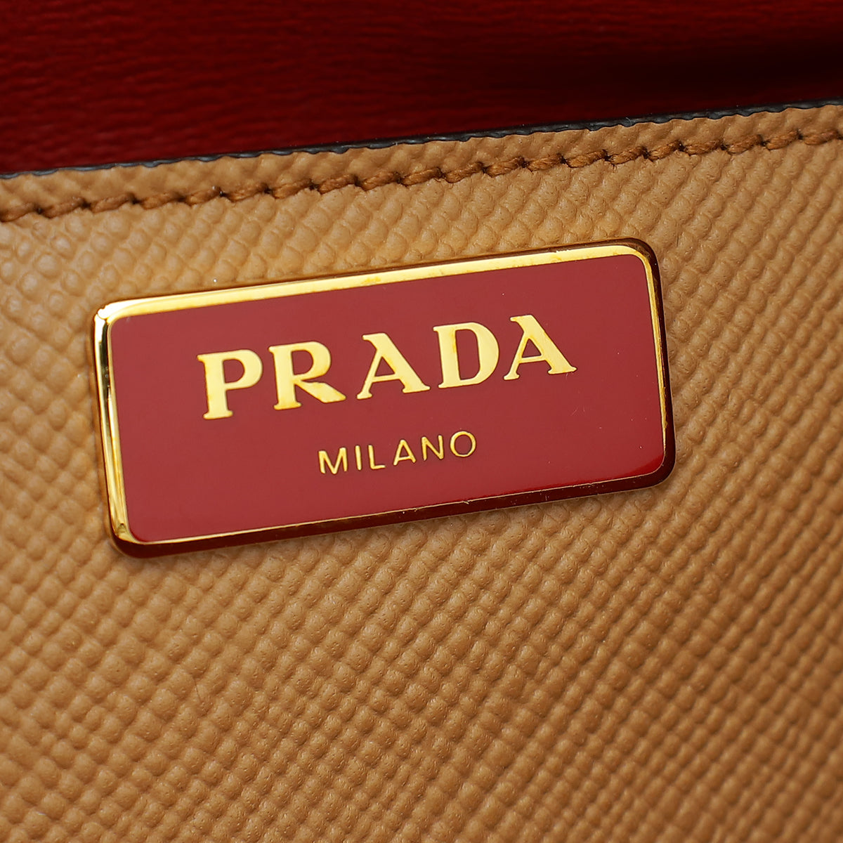 Prada Bicolor Cuir Double Handle Tote Bag