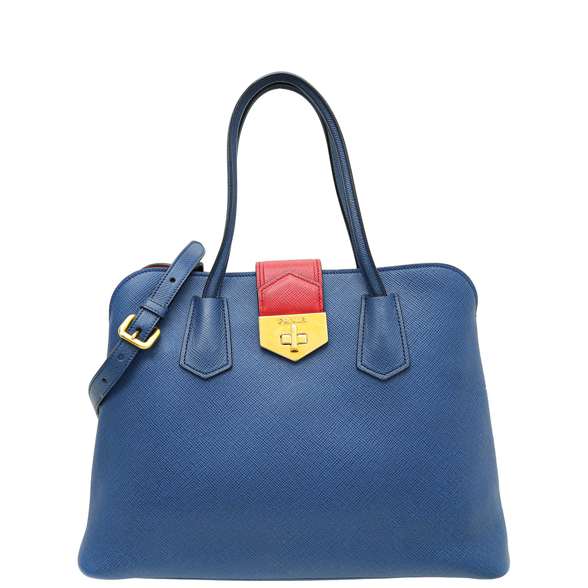 Prada Bicolor Cuir Double Handle Tote Bag