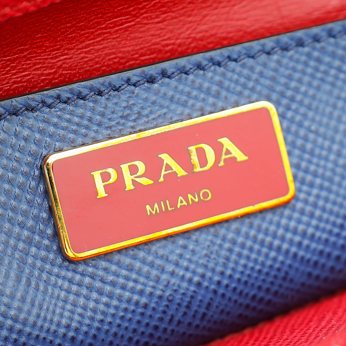 Prada Bicolor Cuir Double Handle Tote Bag