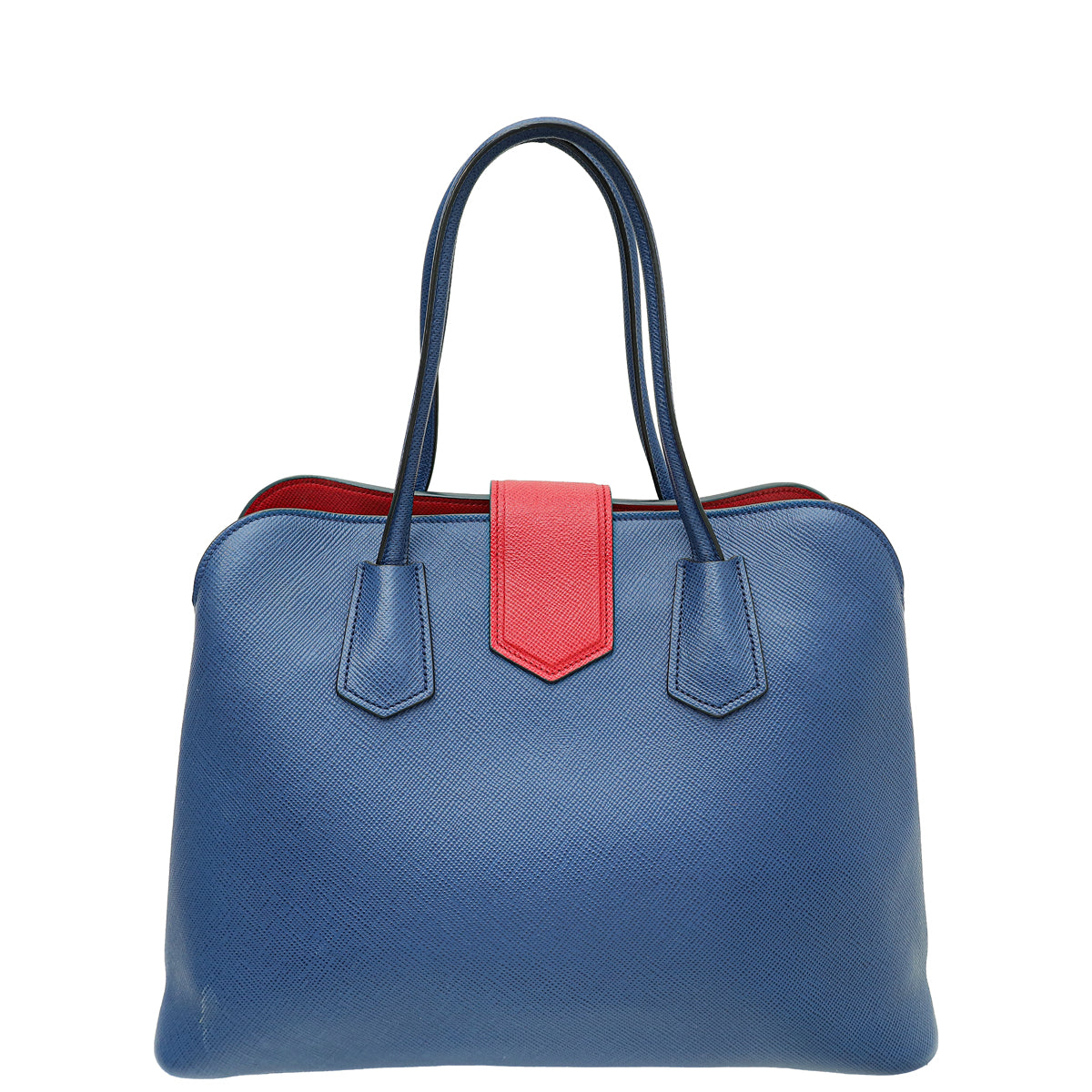 Prada Bicolor Cuir Double Handle Tote Bag